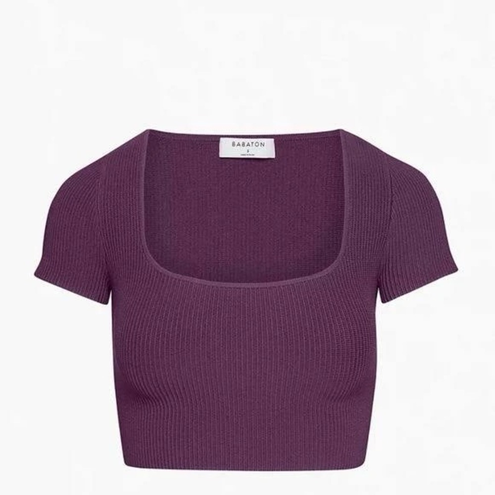 Babaton Purple Ribbed Women's Top